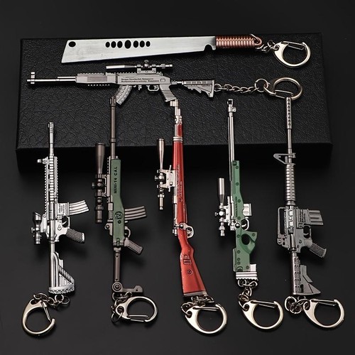 Toy gun keychain alloy model - keychain,
